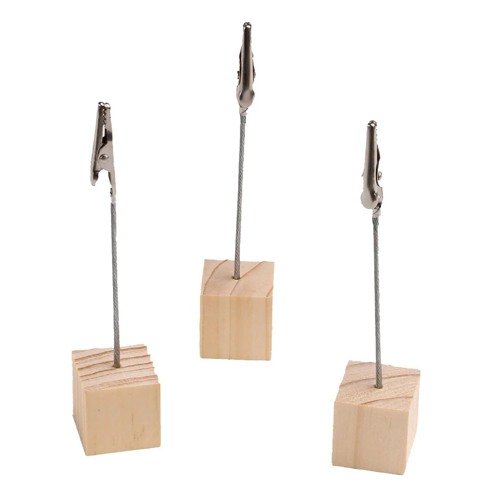 20pcs Cube Stand Wire Desk Card Note Picture Memo Photo Clip Holder
