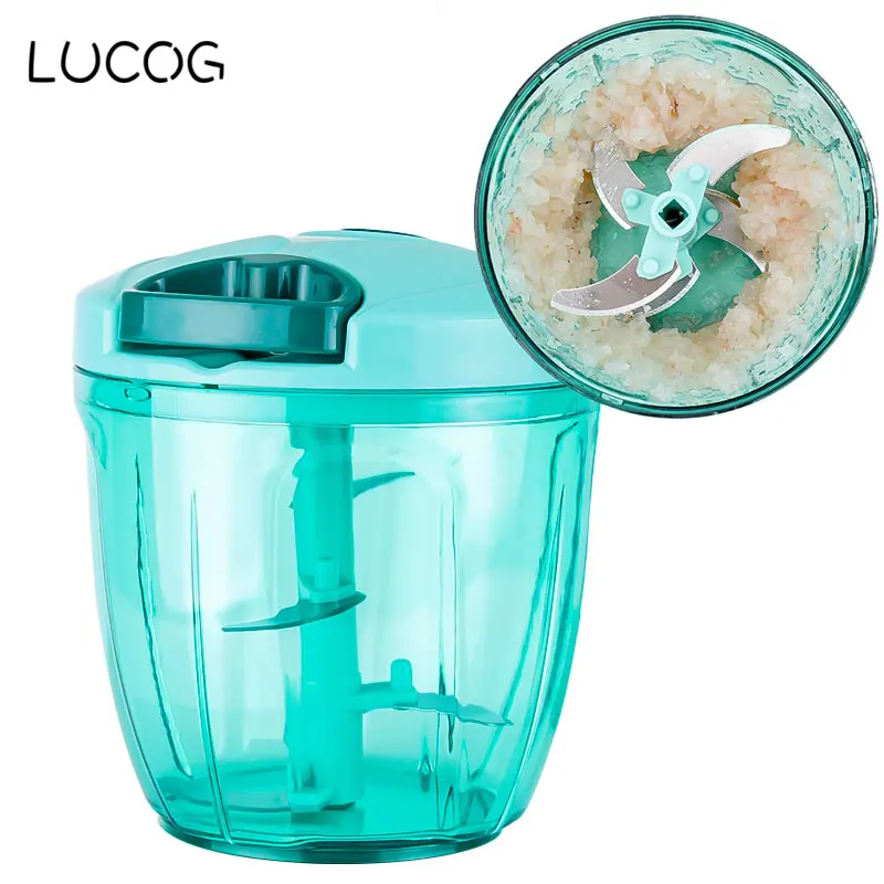LUCOG 900ML Manual Meat Grinder Mincer Multifunction Food Processor for Meat Fruit Salsa Pepper Onion Nut Hand-Powered Chopper hand pull design manual meat grinder garlic grinder food chopper