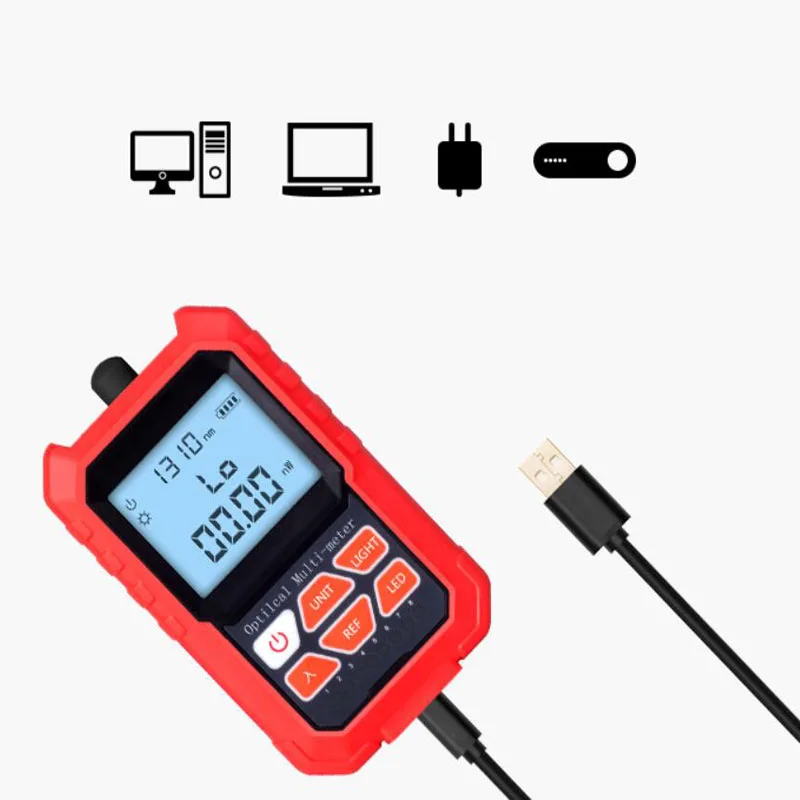 Портативный мини многофункциональный RJ45 тестовый волоконно-оптический измеритель мощности SC/FC/ST разъем волоконно-оптический тестер со светодиодный подсветкой