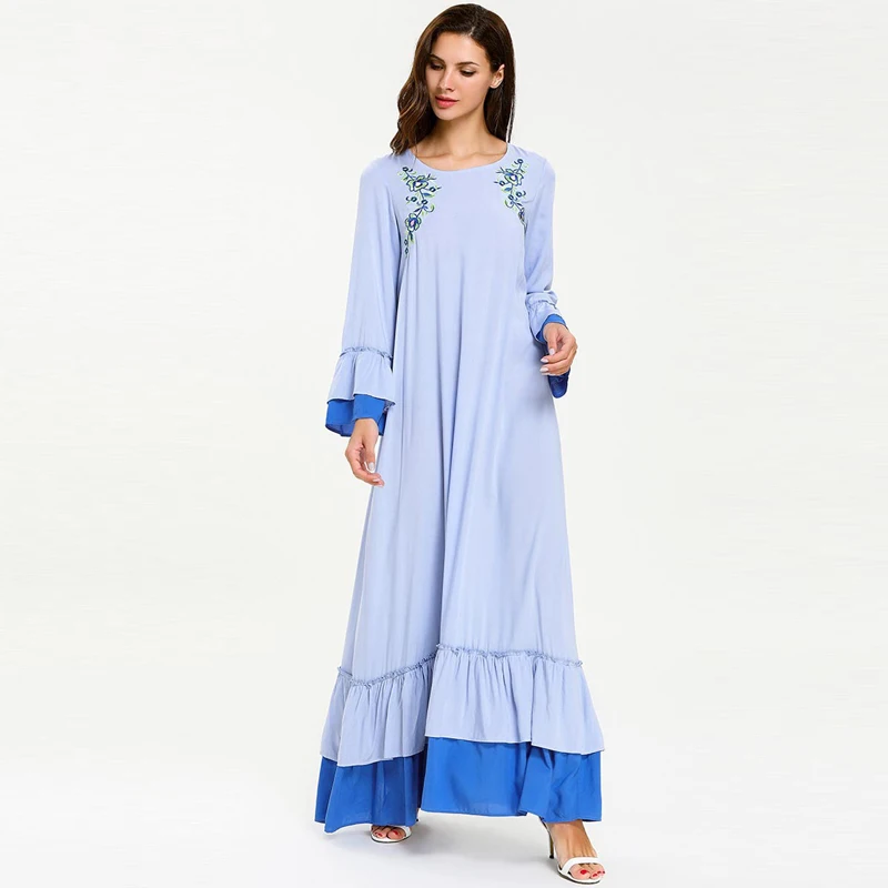 Embroidery Vestidos Abaya Turkey Robe Dubai Hijab Muslim Dress Ramadan Elbise Kaftan...