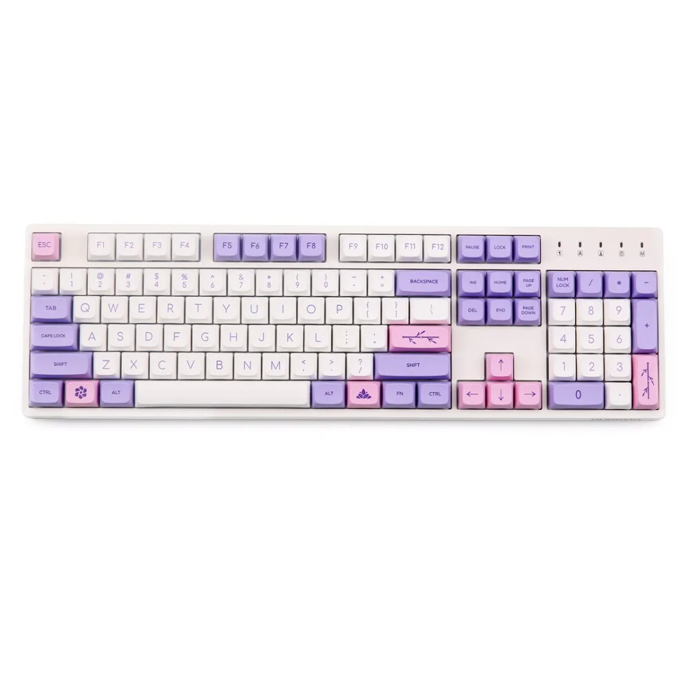 [В наличии] XDA Sakura keycaps Dye subbed толстые PBT 134 клавиш для 61/87/104 cherry mx механическая