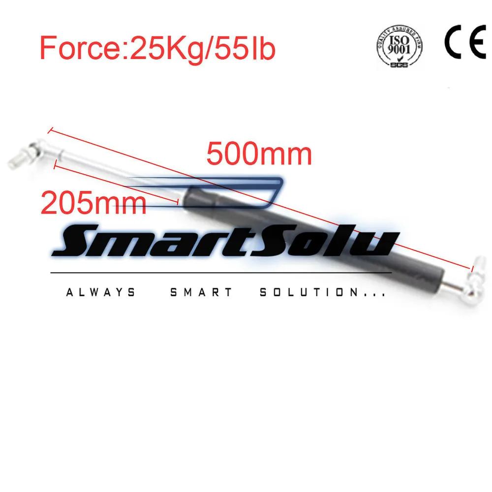 

Free shiping 2pcs/lot 500MM-205MM-250N Auto Gas Spring Damper 25KG/55lb Force 205mm Long 8.07