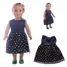 Кукла Одежда ручной работы кукла черное платье принцессы без рукавов подходит 18 дюймов американская кукла и 43 см Born кукла аксессуары новая одежда