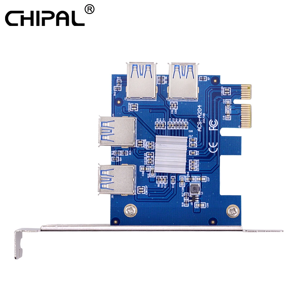 CHIPAL PCI Express E 1X до 4 USB 3 0 Райзер карта PCIe порт адаптер мультипликатора для