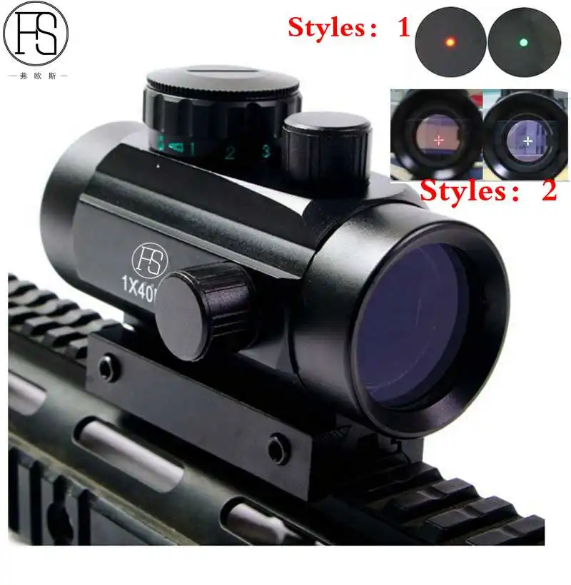 

Adjustable NEW 1x40 Hunting Tactical Riflescopes Red Green Dots holographic Optical Sight Scope FIRE Gun Scope For 20/11mm Rail