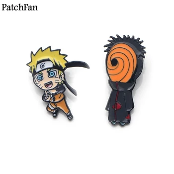 

20pcs/lot Patchfan Naruto ninjia cartoon Zinc alloy tie pins badges para shirt bag clothes backpack shoes brooches badges A1483