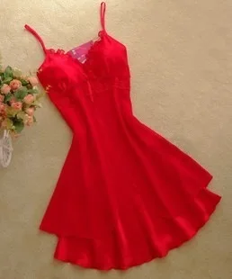 Модное сексуальное женское нижнее белье, ночная рубашка, повседневная женская одежда для сна, Ночная Рубашка Camisola Vestidos Femininos, ночная рубашка, женская одежда - Цвет: Красный