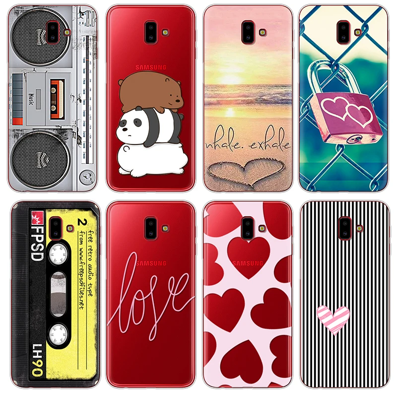 Мягкий мультяшный чехол Love CD для Samsung Galaxy J6 Plus 6 0 дюйма силиконовый из ТПУ J6Plus