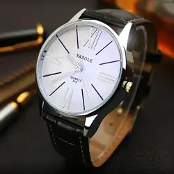 Для мужчин модные Yazhuron315 Blu-Ray аналоговые кварцевые часы спортивные часы лучший бренд Роскошные Для мужчин swear Стекло кожаный ремешок Бизнес