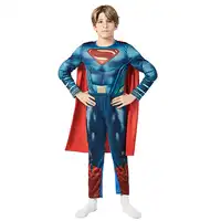 Kind DC Comics Superheld Superman Man van Staal Spier Kostuum Halloween Cosplay Film Tekens Dress Up Voor Kinderen