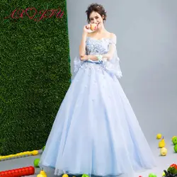 AnXin SH/Голубое вечернее платье ручной работы с цветами для девочек вечерние платья с лепестками невесты 257