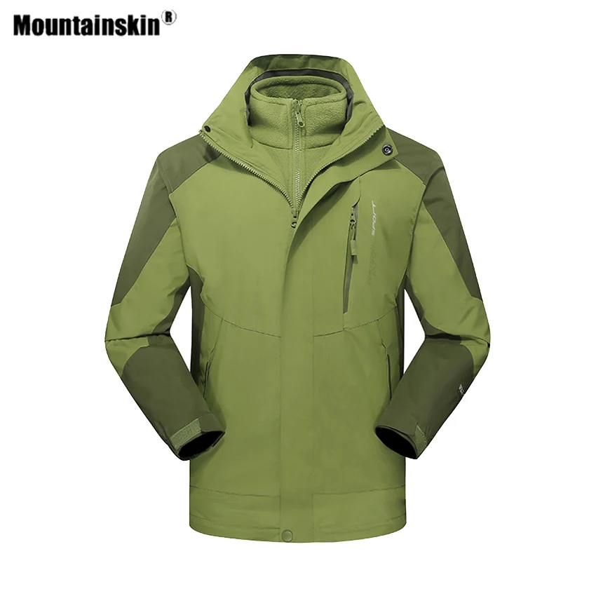 Mountainskin Мужская и женская зимняя куртка для пешего туризма из 2 предметов уличная