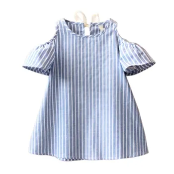 

Newborn Baby Girls Dress Clothes Princess Cotton Striped Short Sleeve Mini Dresses Infant Children Kids Girls Summer Dress