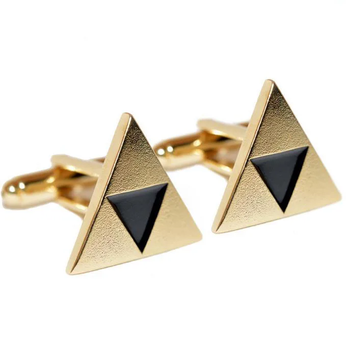 

The Legend of Zelda Cufflinks Triforce Black Enamel Cufflinks Game Cosplay Jewelry for Men Wholesale