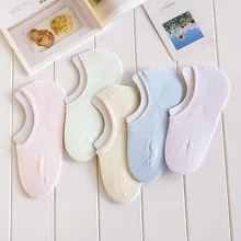 5 пара/лот; носки; тапочки; женские тапочки для девочек; носки; короткие носки без рисунка; нескользящие невидимые лодочки; однотонные Летние удобные носки