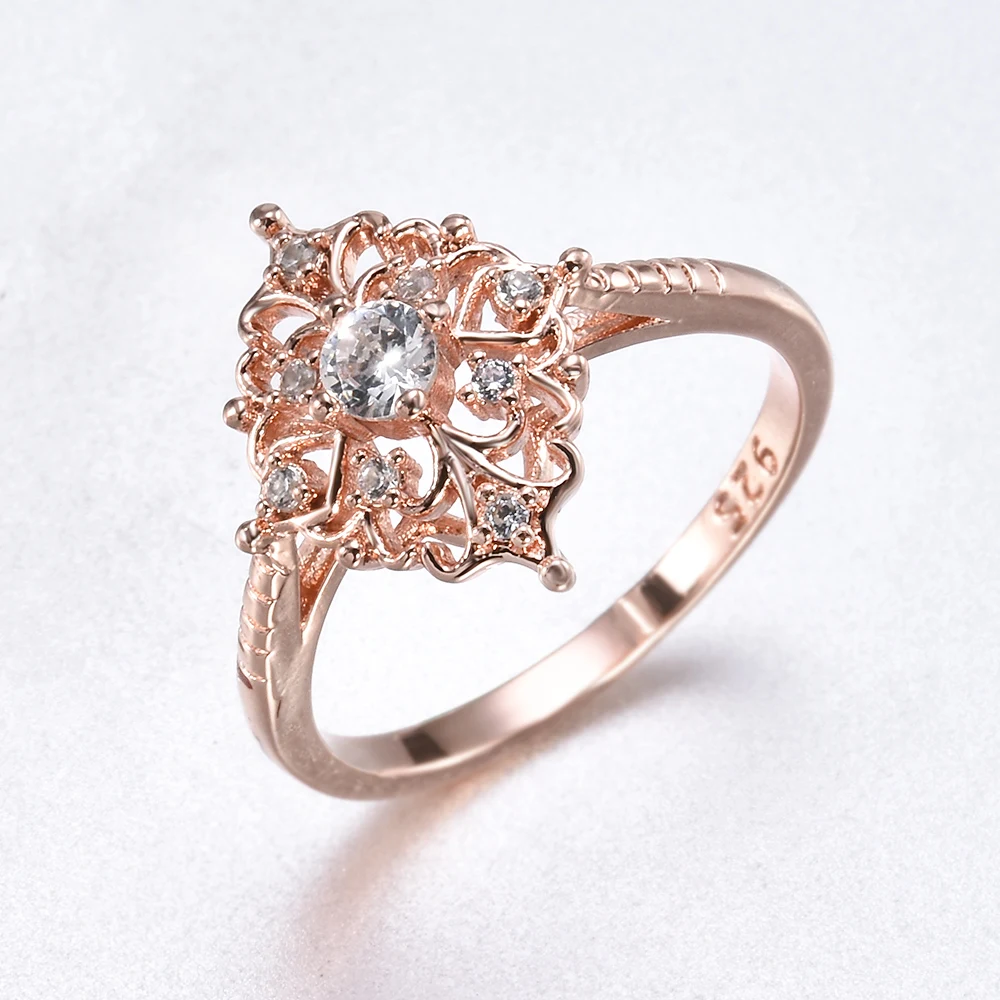  2019  Fashion Women s Rose Gold Jewelry Wedding  Rings  White 