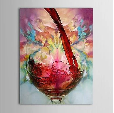 rectangle shape panel wine painted canvas paintings cup oil still modern hand