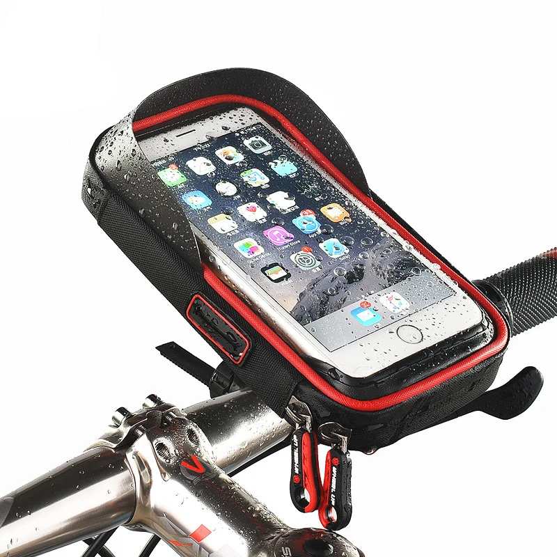 Мотоцикл рукоятка крепление, для сотового телефона держатель с водостойкая молния сумка для Макс. 6 дюймов мобильных телефонов
