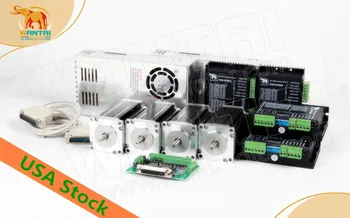 

Ship From USA! Wantai 4Axis Nema23 Stepper Motor WT57STH115-4204A 425oz-in 4.2A Single Shaft+Driver DQ542MA 4.2A Engraver