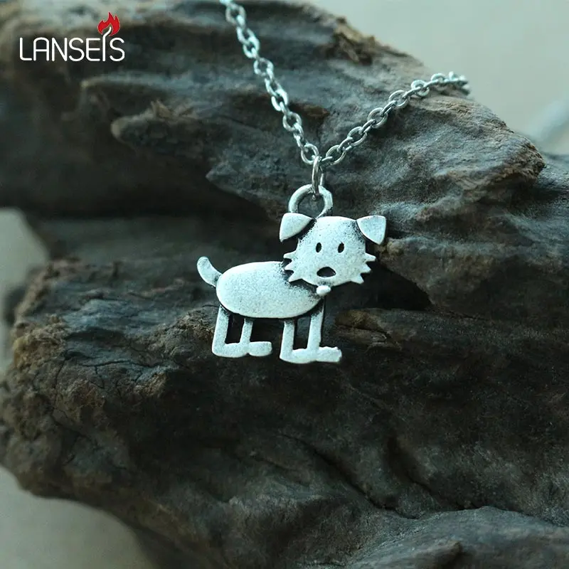

Lanseis 20pcs cute animal necklace pendant women little dog pendant