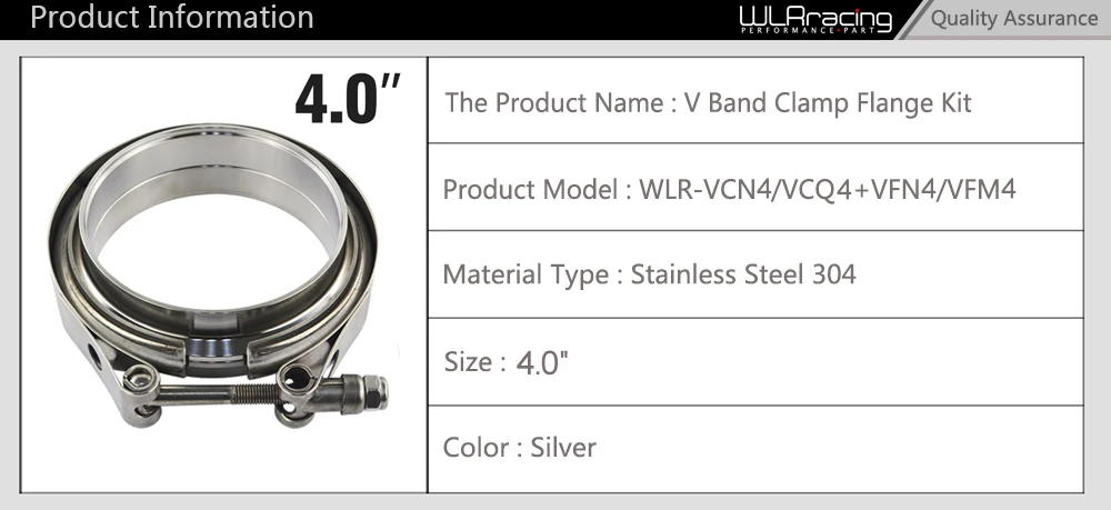 WLR RACING-" SUS 304 Тип стали Нержавеющая вытяжка V полоса зажим фланец комплект быстроразъемный Зажим мужской женский фланец или нормальный тип