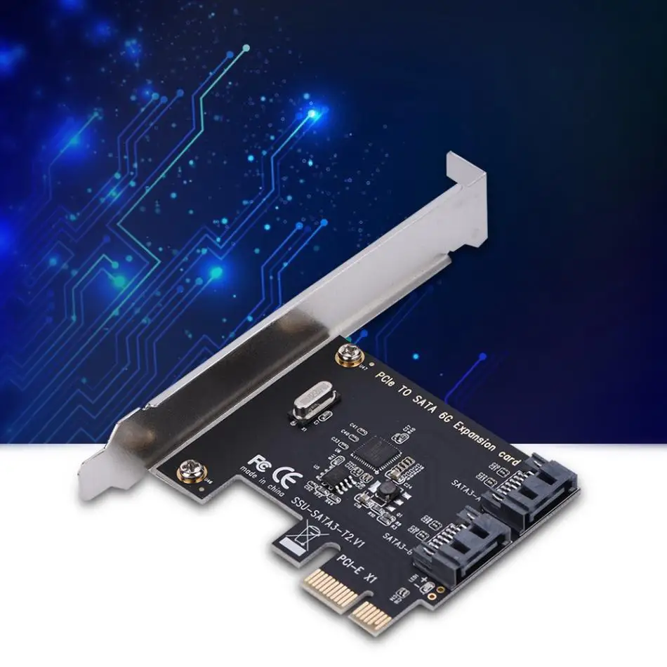 

1X 4X 8X 16X PCI-E Cards PCI Express to SATA 3.0 2-Port SATA III 6Gbps Expansion Adapter Boards Add On Cards