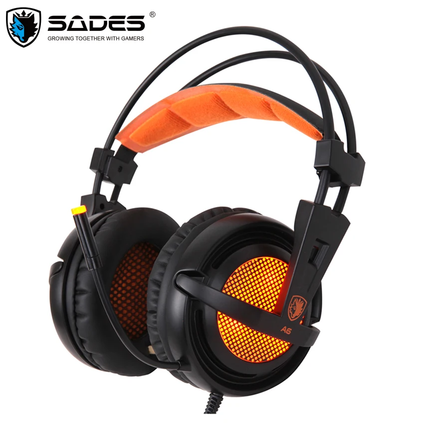 Лидер продаж! Sades A6 игровая гарнитура USB 7 1 Surround Sound стерео Super Bass мягкие наушники
