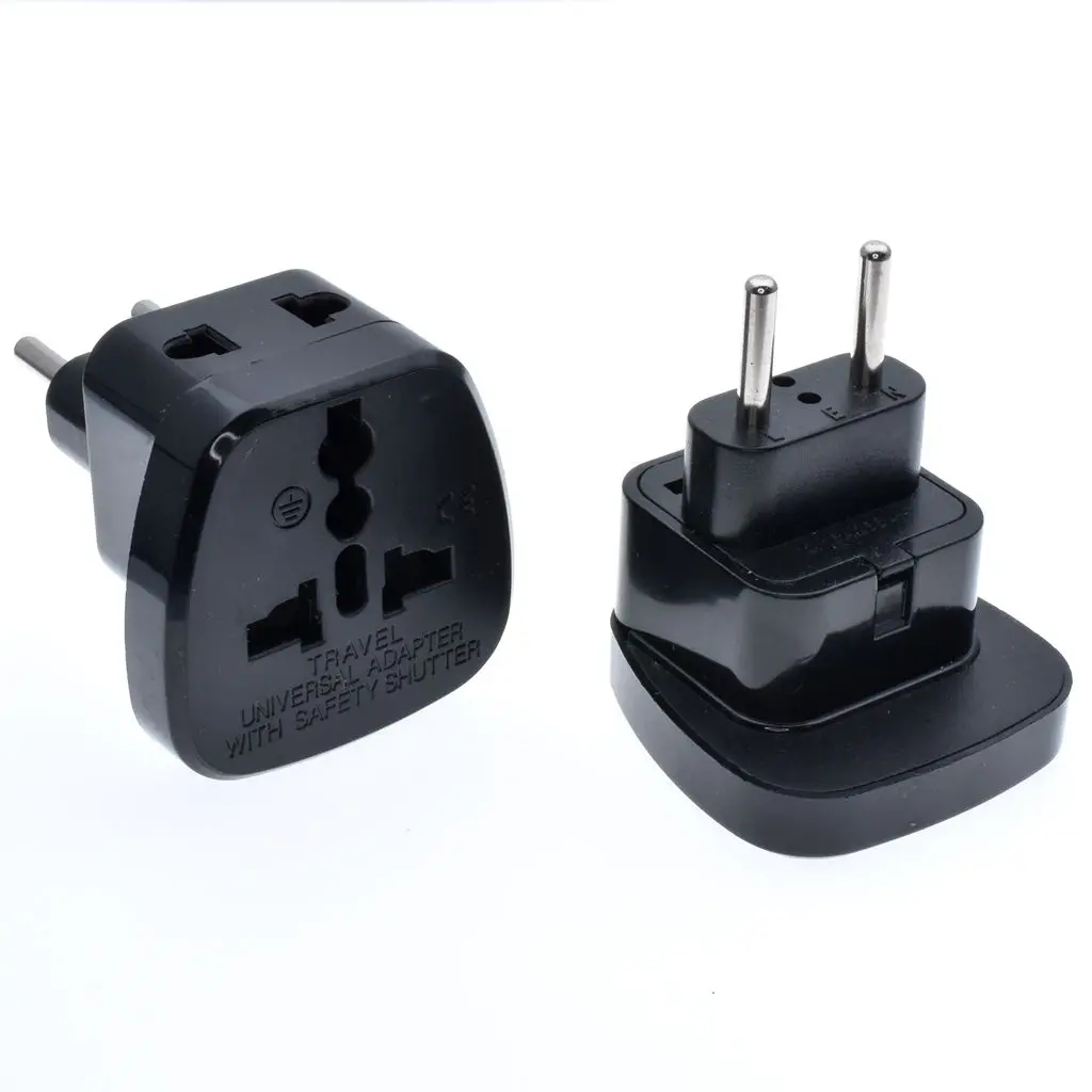Белый/черный адаптер евростандарта plug Европейский переходник на европейскую розетку адаптеры питания преобразовать США Швейцарский Италия в ЕС CEE7/16 стандартный разъем 4,0 мм