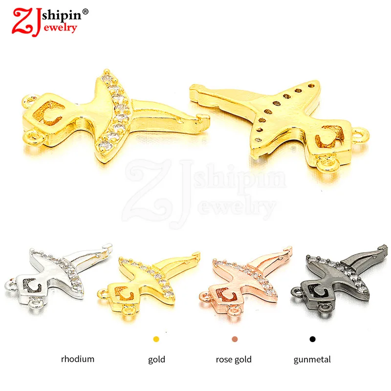 

2018 Dancing girl Micro inlay Zirconia CZ Necklace Pendant Jewelry Accessories DIY Leather Beaded Bracelet Earrings Manufacture