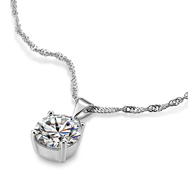 

Fashion 925 sterling silver bright zircon necklace.Solid silver square pendant.Charm women jewelry.41- 46 cm necklace personalit