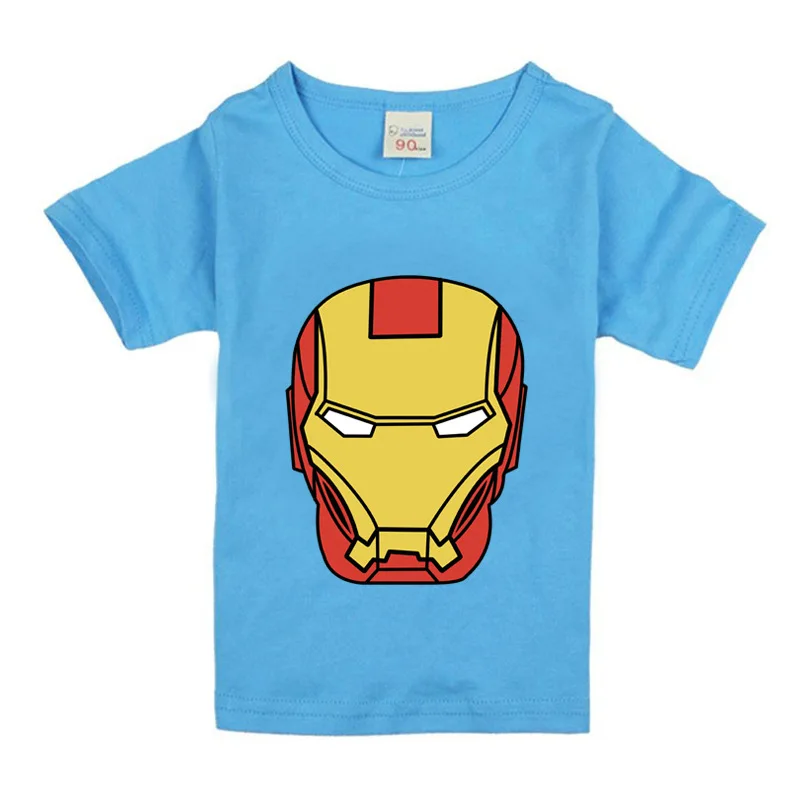 Футболки с супергероями для мальчиков футболка с принтом «Железный Человек-паук» и «Бэтмен» детские летние хлопковые шорты топы, детская одежда