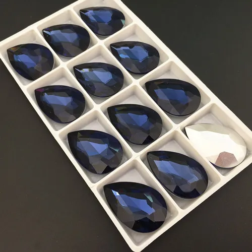 4x6mm~30x40mm Colors Teardrop Glass Crystal Fancy Stone Pointed back Pear Rhinestone Droplet Beads for Jewelry Making 