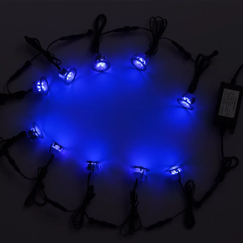 Decoração do Jardim Luz ao ar Gramado Livre Branco Morno Frio Azul Rodada Rgb Levou Inground Lâmpada 1 w ce Rohs Certificação B109-20 15 Lâmpadas subterrâneas