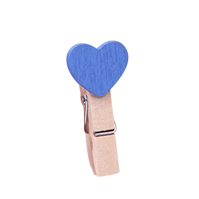 5 Pcs Clips Wall Decor DIY Creative Frame With Mini Colored Heart Clothespins R02 (9)