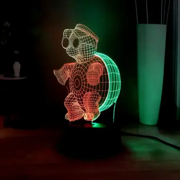 

Funny Cute Little tortoise 3D Illusion Lamp LED Mix Dual Color Flash Light USB Touch Remote Baby Night Light Child Birthday Gift
