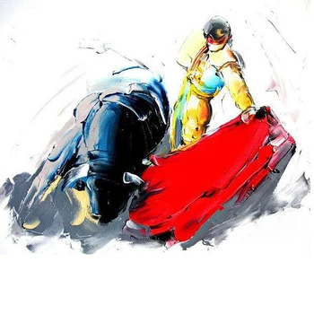 

Modern handmade painting Bullfighting on oil canvas for home decor and wallpaper, gallery