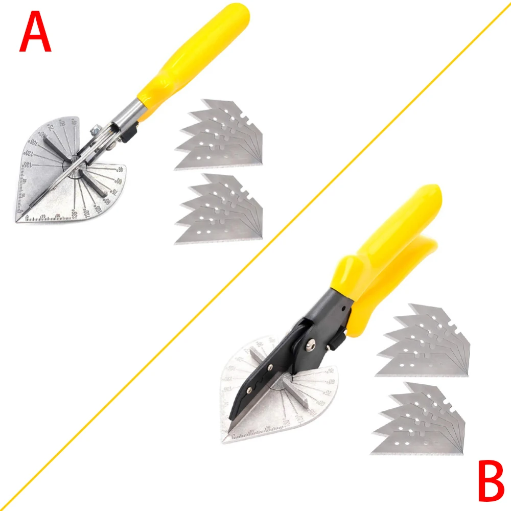 Инструментальная сталь ПВХ мульти угол торцовочный резак ручные ножницы инструменты для отделки 45-135 ° с 10 запасными лезвиями для сантехников электриков плотников