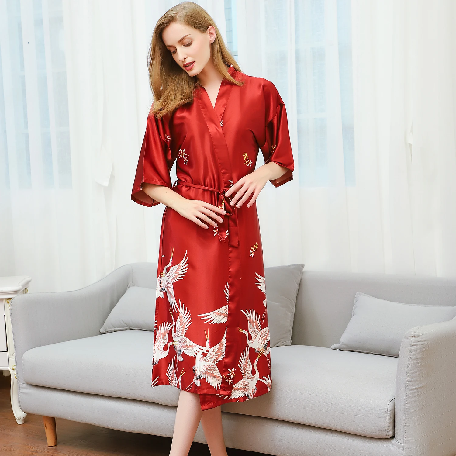 satin bath robes for women