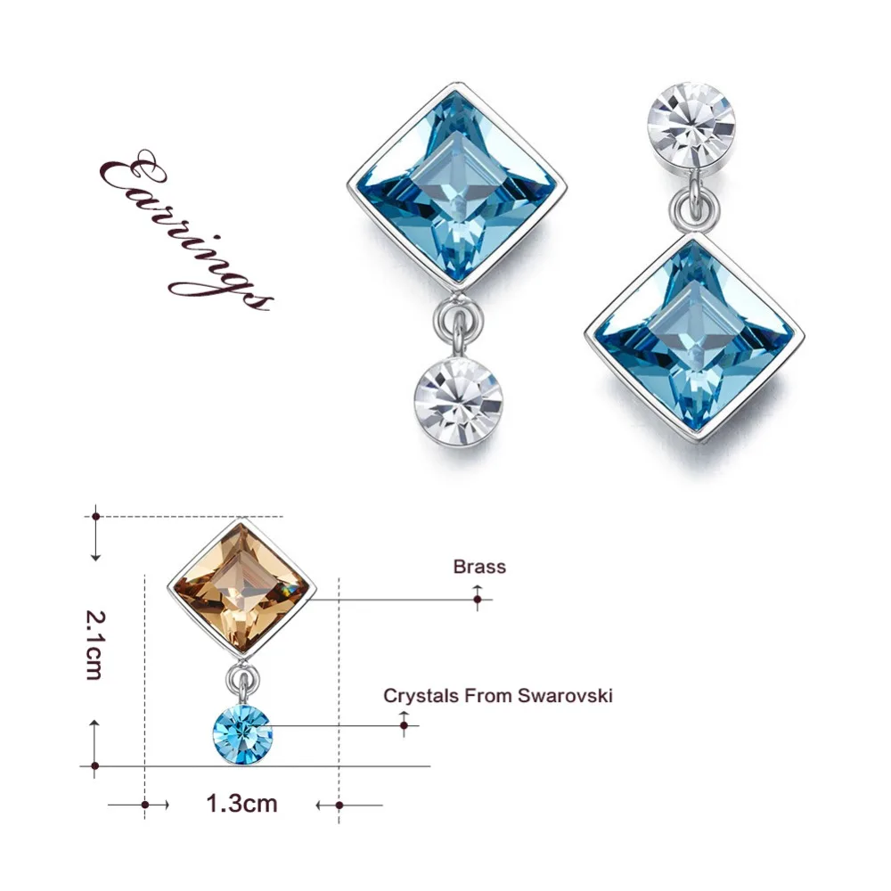 Cdyle женские серьги капли украшенные кристаллами роскошные золотые синие
