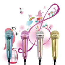 Портативный алюминиевый сплав Мини 3,5 мм проводной микрофон для планшетных ПК ноутбук речевое пение караоке