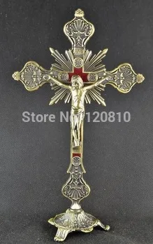 

Free shipping watch collection Old Collectibles Decorated Handwork Copper Carving Jesus On Cross Big Statue 07