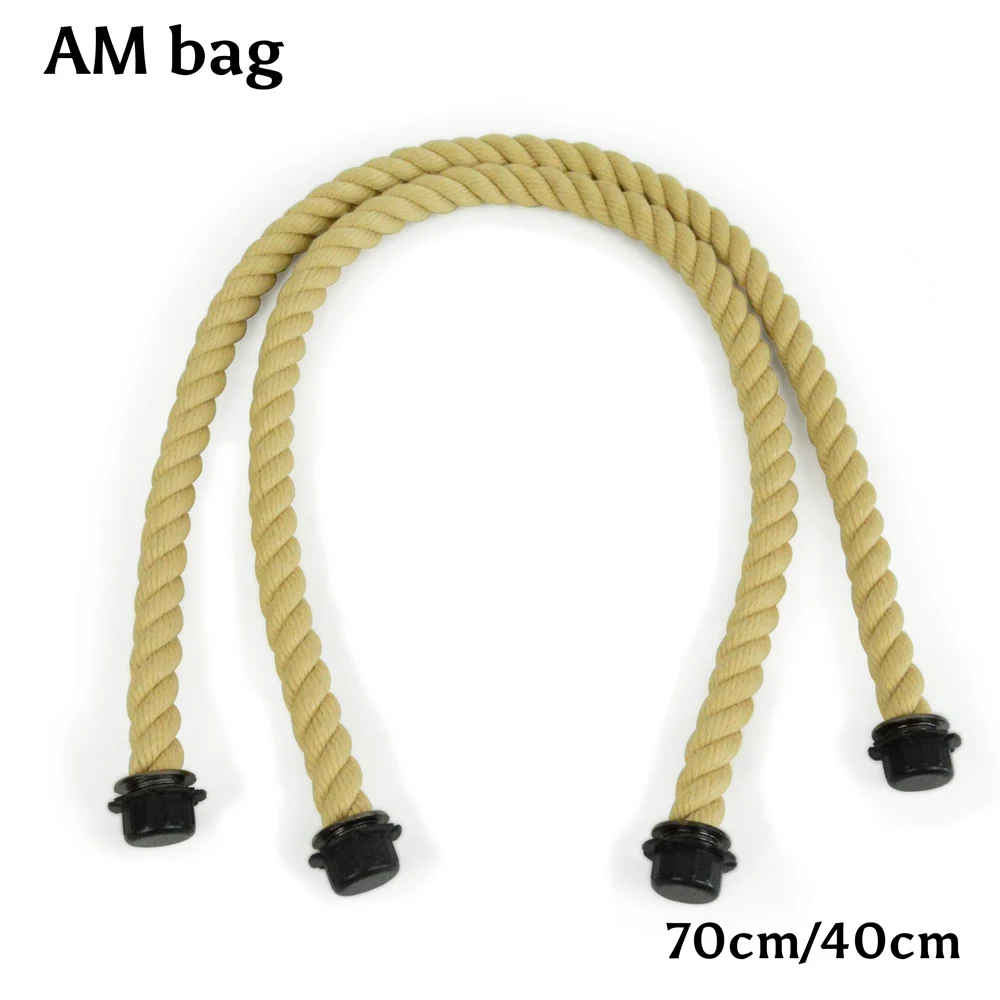 AMbag 1 пара длинная короткая черная бежевая ручка из натуральной пеньковой веревки