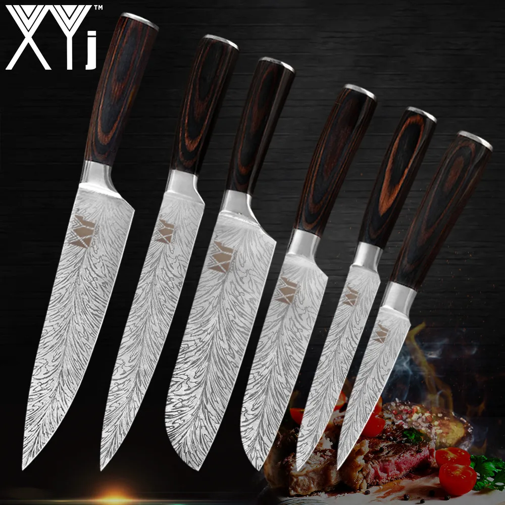 XYj кухонные ножи в японском стиле, ножи из нержавеющей стали, кухонные инструменты, аксессуары, кухонные ножи из нержавеющей стали, инструмент