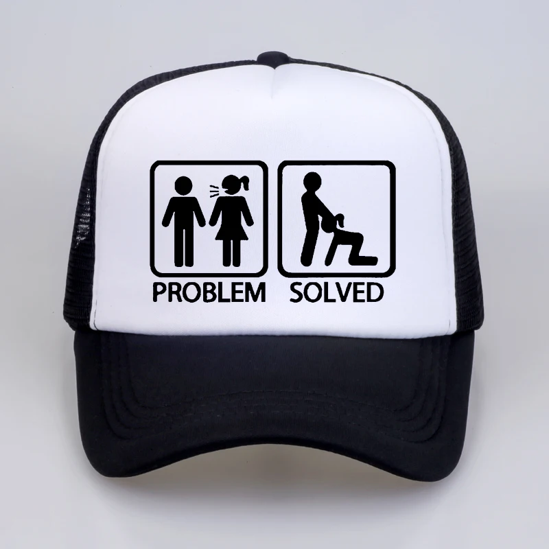

Men Women summer PROBLEM SOLVED baseball cap High Quality print letter Cool Summer Baseball Mesh Net Trucker Cap Dad Hat