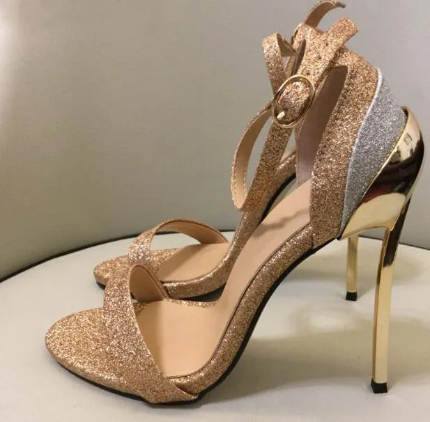 gold one strap sandal