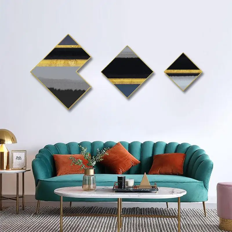 

Golden combination painting framed Modern mural Bedroom restaurant Nordic style decorative painting office paintings