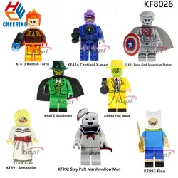 Одиночная продажа строительные блоки человеческий факел Centinel X-men ложный Бог Супермен статуя фигурки Кирпичи игрушки для детей KF8026