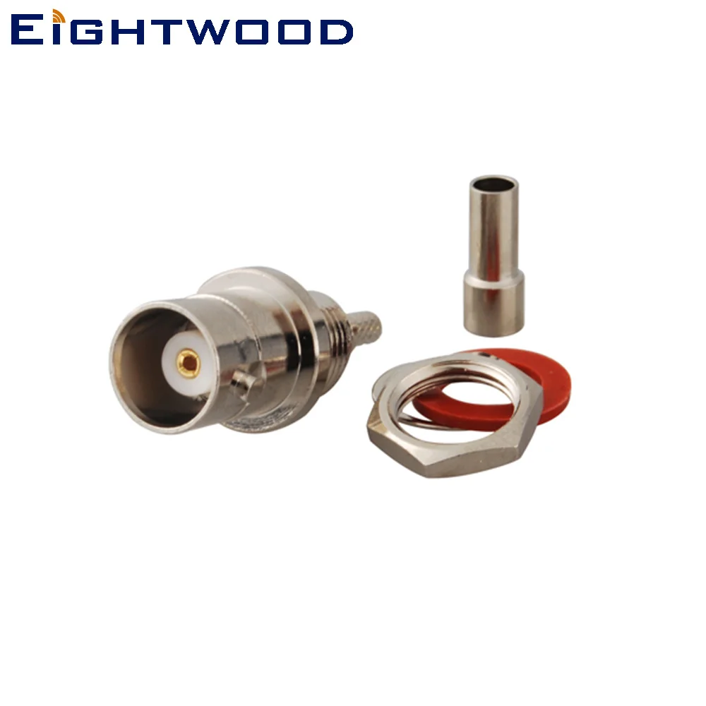 Eightwood 5 шт. BNC Jack женский RF разъем перегородка с уплотнительным кольцом обжимной