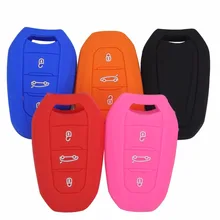 3 Botão chave fob silicone case capa da pele Para O Peugeot 508 301 2008 3008 4008 407 408 Citroen C5 C6 C4L CACTUS C3XR DS Chave Inteligente