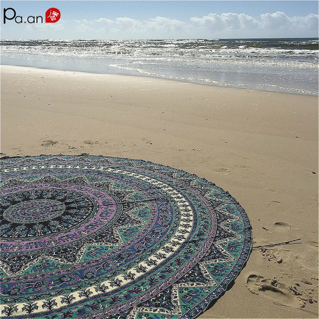 

Bohemian Beach Towels Round Chiffon Towel Quick Dry Mandala Yoga Mat Tapestry Seaside Meditation Beach Rest Easy Clean 3D Print